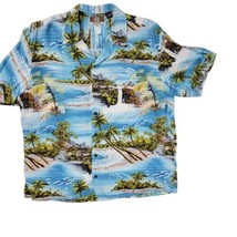 KALAHEO Mens 2XL Hawaiian ALOHA Shirt BEACH SCENE 100% Rayon MADE IN USA... - £22.77 GBP