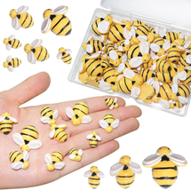 HADDIY Tiny Craft Bees,50 Pcs Small Plastic Resin Bumble Bee Decor for Embellish - £10.23 GBP