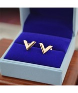 Martick Free Shipping Geometric Earrings For Women Europe Brand V Letter... - £7.65 GBP