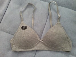 new grey non wired cotton bra uk 30AA  usa 30AAA   euro 65AA   france 80AA - $6.71