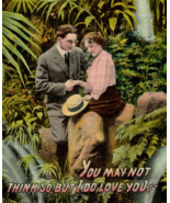 1910 Postcard Couple In A Tropical Scene - $147.00 MXN