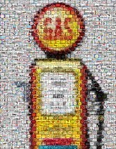 Amazing vintage Gas Pump Oil Montage 1 of only 25 - $11.51