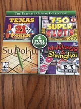 The Ultimate Gaming Collection PC Game Texas Hold&#39;em;Su Doku;Mahjongg &amp; Shanghai - £19.67 GBP