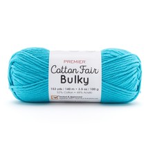 Premier Yarns Cotton Fair Bulky Yarn Solid Turquoise - $34.68