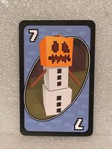 1 Minecraft Uno Replacement Blue Snow Golem #7 SINGLE CARD ONLY *Pre-Own... - $2.99