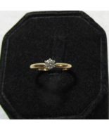 GEM 14k Yellow Gold Lo .19ct Diamond Solitaire Engagement Ring Sz 6 Beau... - $296.99