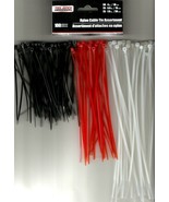 Black Red White 100 NYLON CABLE TIES 3 size AsSoRtMeNT 4&quot; 5.9&quot; 7.9&quot; Wire... - $19.81
