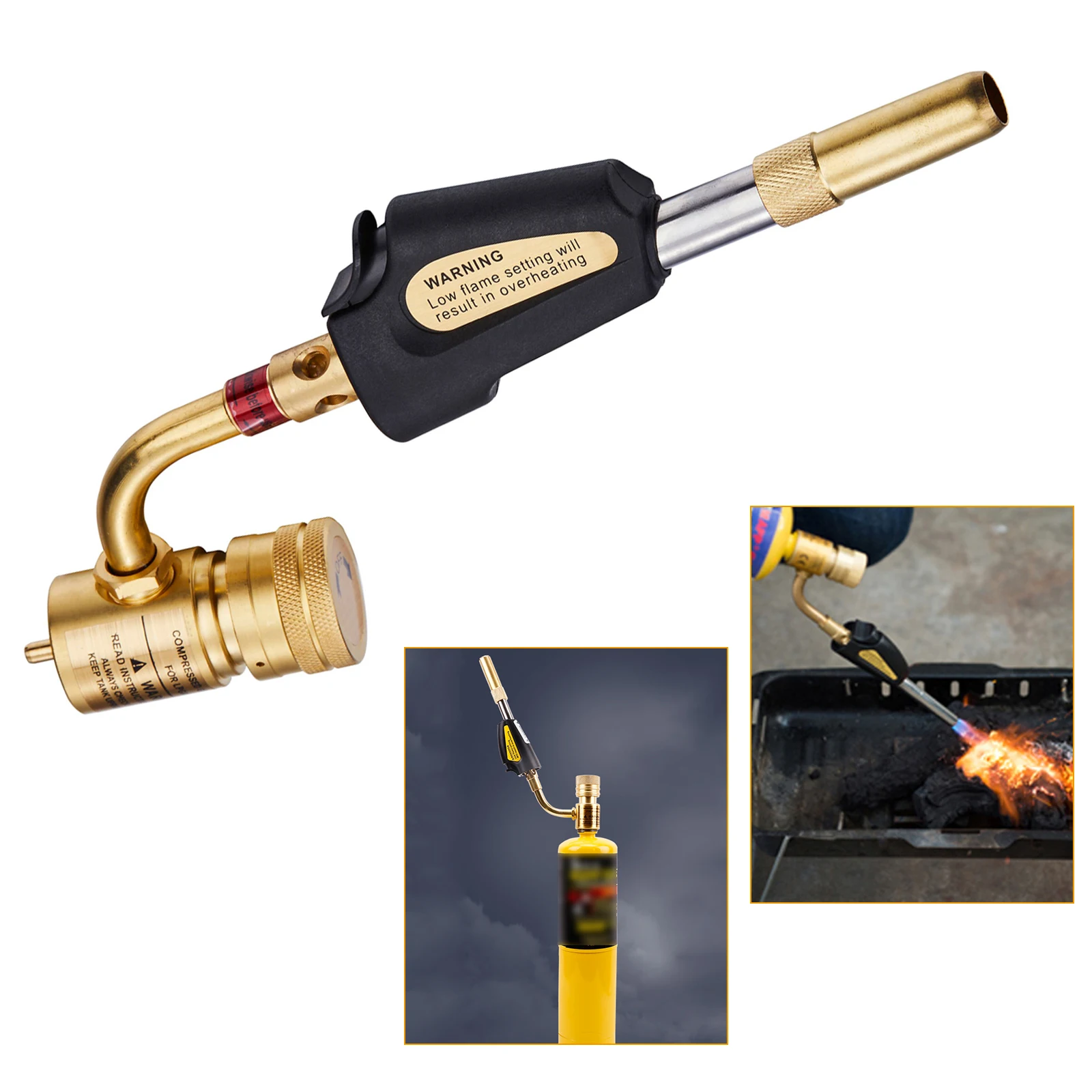 Gas Self Ignition Plumbing Turbo Torch Propane Solder zing Welding Tool - £206.45 GBP