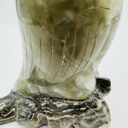 Alabaster Owl Sculpture Figurine Bird 8in Italy Marble Large Vintage Hand Carved Item image 11