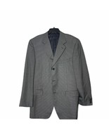 Canali Sport Coat Blazer Size 44L Jacket Silk Wool Blend Black Gray Nail... - $43.66