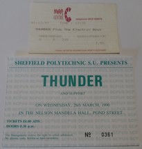 Thunder 1990 Original 2 Ticket Stubs Newport Centre + Sheffield Polytech... - £10.02 GBP