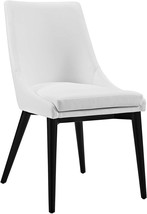 Mid-Century Modern White Faux Leather Upholstered Kitchen And Dining Room Chair - £125.45 GBP