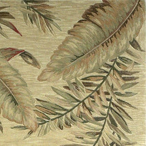 8' Ivory Hand Tufted Tropical Leaves Round Indoor Area Rug - $774.49