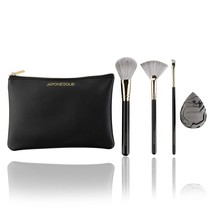 Japonesque Radiance Brush &amp; Sponge Set With Vegan Cosmetic Case Loc B2 - £19.45 GBP