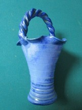 STUDIO POTTERY KALAMBA GERMANY BLUE BASKET PLANTER C1960s, 9&quot; ORIGINAL - £66.48 GBP