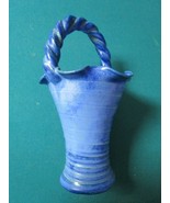 STUDIO POTTERY KALAMBA GERMANY BLUE BASKET PLANTER C1960s, 9&quot; ORIGINAL - $116.43 CAD