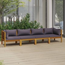  Wooden Lounge Set Dark Grey Solid Acacia wood 4-Seater Modular - €458,02 EUR