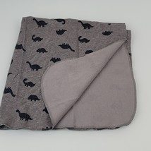 Gerber Gray Dino Dinosaur Cotton Flannel Baby Boy Blanket Receiving Swaddle - £27.68 GBP