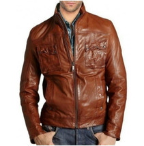 Men Designer Handmade 100% Genuine Leather Jacket - £133.71 GBP