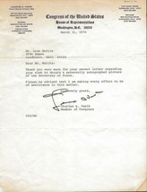 Charles Vanik Signed March 1976 Typed Letter Ohio - $39.59