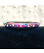 Vintage Multi Color Tie-Dye Bangle Bracelet w/Clear Crystal Accents - €10,14 EUR