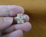 (CR592-3) 1/2&quot; Petite Fairy Stone CHRISTIAN CROSS Staurolite Crystal MATRIX - £9.59 GBP