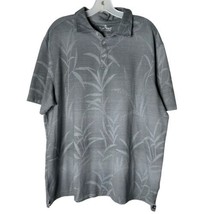 Nat Nast Floral Pattern Polo Short Gray Short Sleeve Striped Men&#39;s Size XXL - $19.79