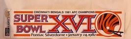 Cincinnati Bengals Bumper Sticker 1981 AFC Champions Super Bowl XVI NFL Souvenir - £10.13 GBP