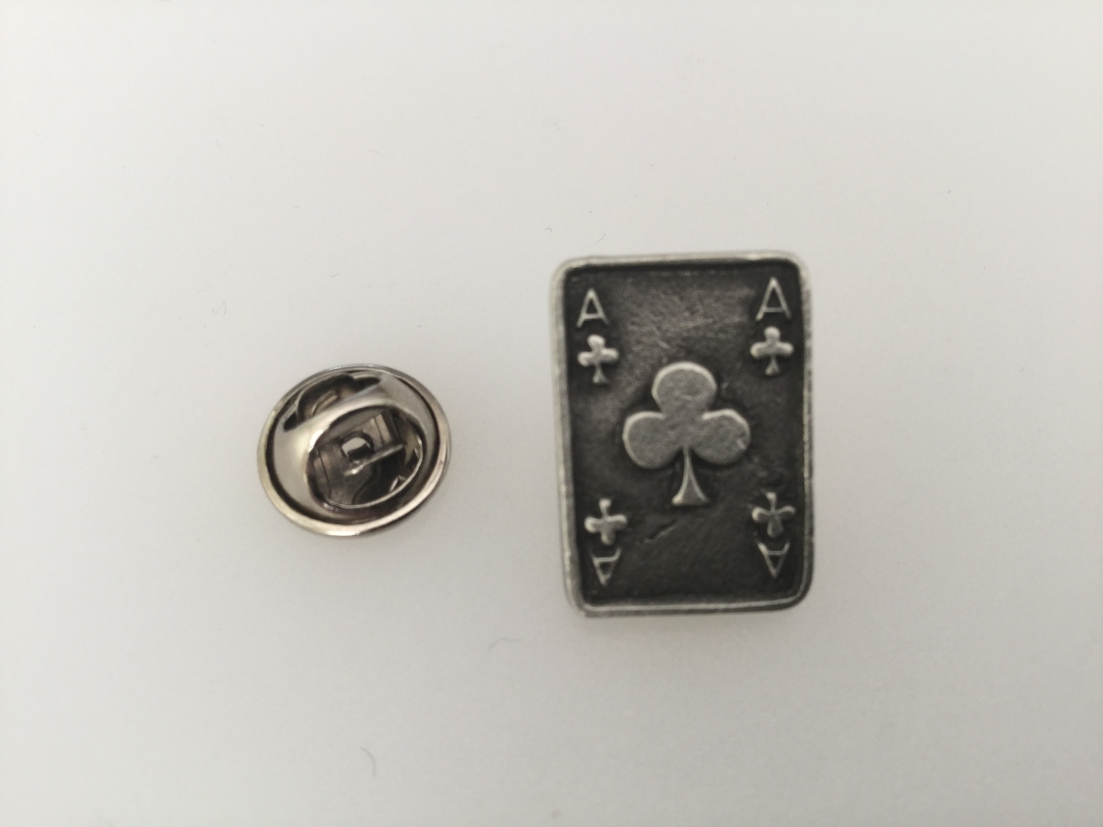 Ace Of Clubs Pewter Lapel Pin Badge Handmade In UK - $7.50