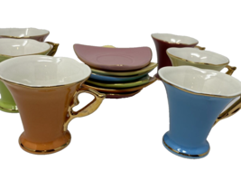 CC&amp;T Porcelain Teacups &amp; Saucer Set Multicolored Set of 6 - $18.99