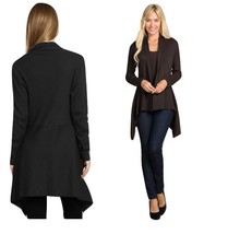 M-Rena Ribbed Waterfall Open Long Sleeve Cardigan - $28.00