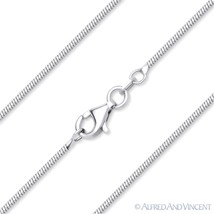 1.1mm Diamond-Cut Link Snake Chain Necklace 925 Sterling Silver w/ Rhodium - £25.06 GBP+