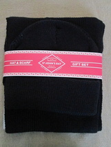 NWT Men&#39;s Knit Hat &amp; Scarf Set by St. John&#39;s Bay Black – See Description - £12.60 GBP