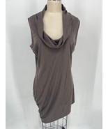 St John Cowl Neck Asymmetric Tank Dress Sz L Brown - $49.00