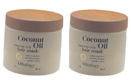 Lot of 2 Oliology Natural Coconut Oil Hair Mask Repair &amp; Prevent Damage 12 oz - £34.35 GBP