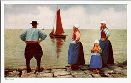 Vintage Postcard Marken Family Sailing Ship Traditional Clothing Holland... - £4.70 GBP