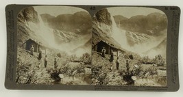Vintage Stereoscope Card Underwood S581 Mountain Home Farmers Skjaeggedals Falls - £10.23 GBP