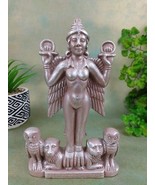 Sumerian Lilith Statue Handmade Goddess Clay Silver Finish Sculpture 7.25&quot; - $111.14 CAD