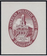 1940 APS American Philatelic Society Buffalo Brown Cinderella Large Poster Stamp - $12.61 CAD
