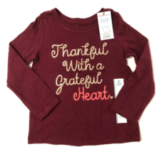 Cat &amp; Jack Girl&#39;s Burgundy Thankful Heart Long Sleeve T-Shirt NWT Size: 4T - $12.00