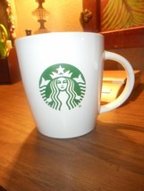 Starbucks Mug 12oz White Ceramic MUG/GREEN Logo W Black LETTERING/PRESENT Colors - £14.18 GBP
