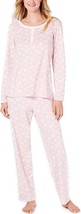 Charter Club Womens Thermal Nightwear Pajama Top, Pink Bows, 2X - $8.71