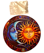 Sun Moon Stained Windows Hangings Suncatcher Window Ornament Stained Panel - £11.93 GBP