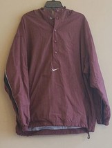 Vtg 90&#39;s Nike 1/2 SNAP Center Swoosh Pullover Jersey Lined Hooded Jacket... - $48.37