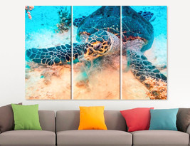 Sea Turtle Canvas Print Exotic Underwater Wall Art Home Living Room Office Decor - £38.49 GBP