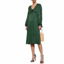 Walter Baker Retro Aura Dress 6 Green Jacquard Zipper Long Sleeves  - £130.63 GBP