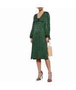 Walter Baker Retro Aura Dress 6 Green Jacquard Zipper Long Sleeves  - £130.22 GBP