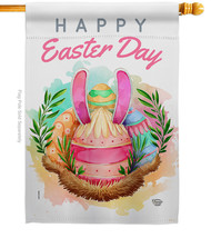 Happy Bunny Eggs - Impressions Decorative House Flag H192349-BO - £29.55 GBP