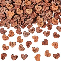 1000 Pieces Rustic Wedding Wood Heart Confetti Rustic Valentine Day Tabl... - £20.44 GBP