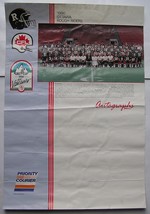 OTTAWA ROUGH RIDERS 1990 POSTER 19*13 INCH VINTAGE CFL Grey Cup Autograph  - £39.56 GBP